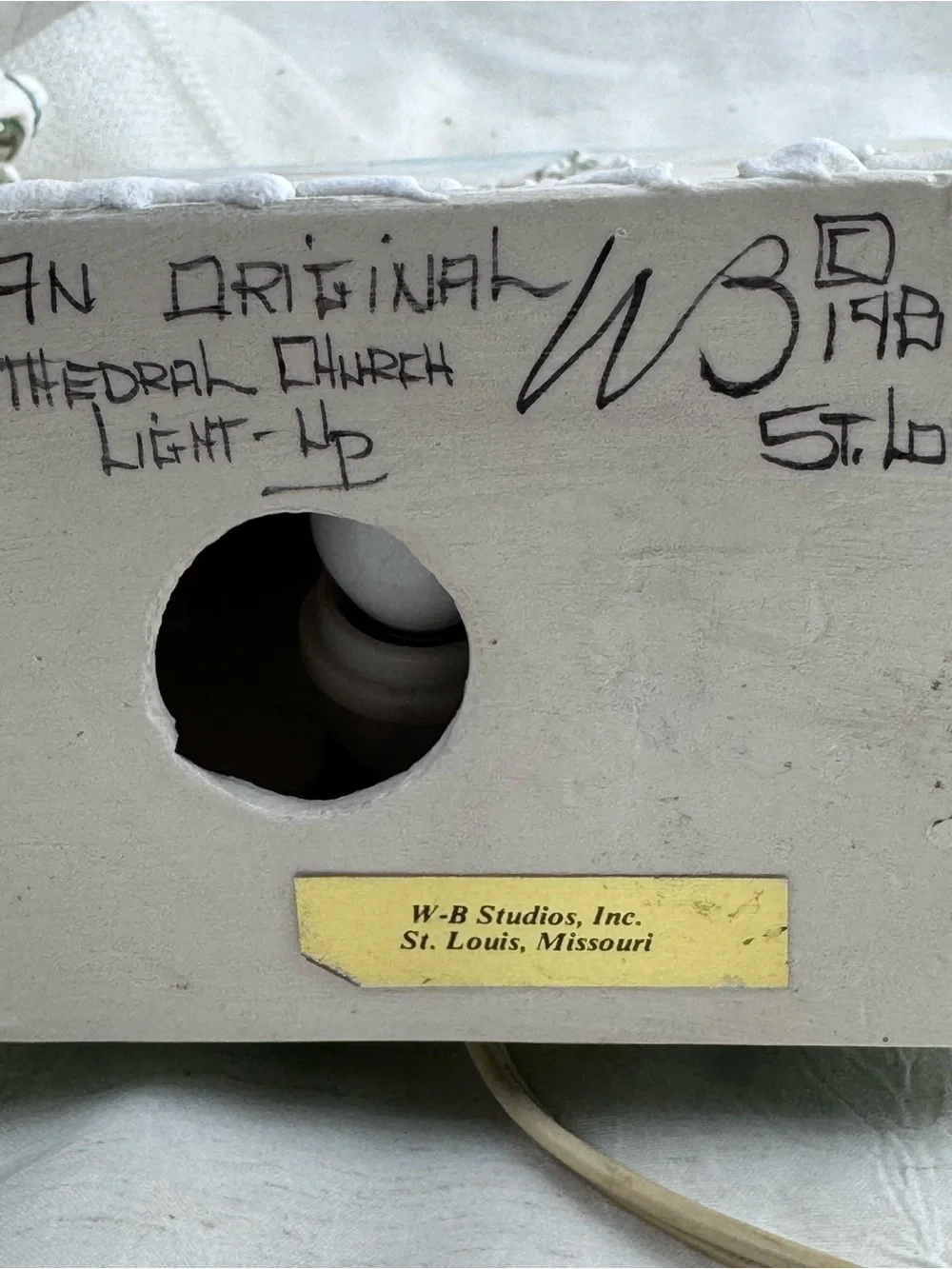 Rare Vintage Walter Brockmann Gothic Cathedral Christmas Nightlight Signed.